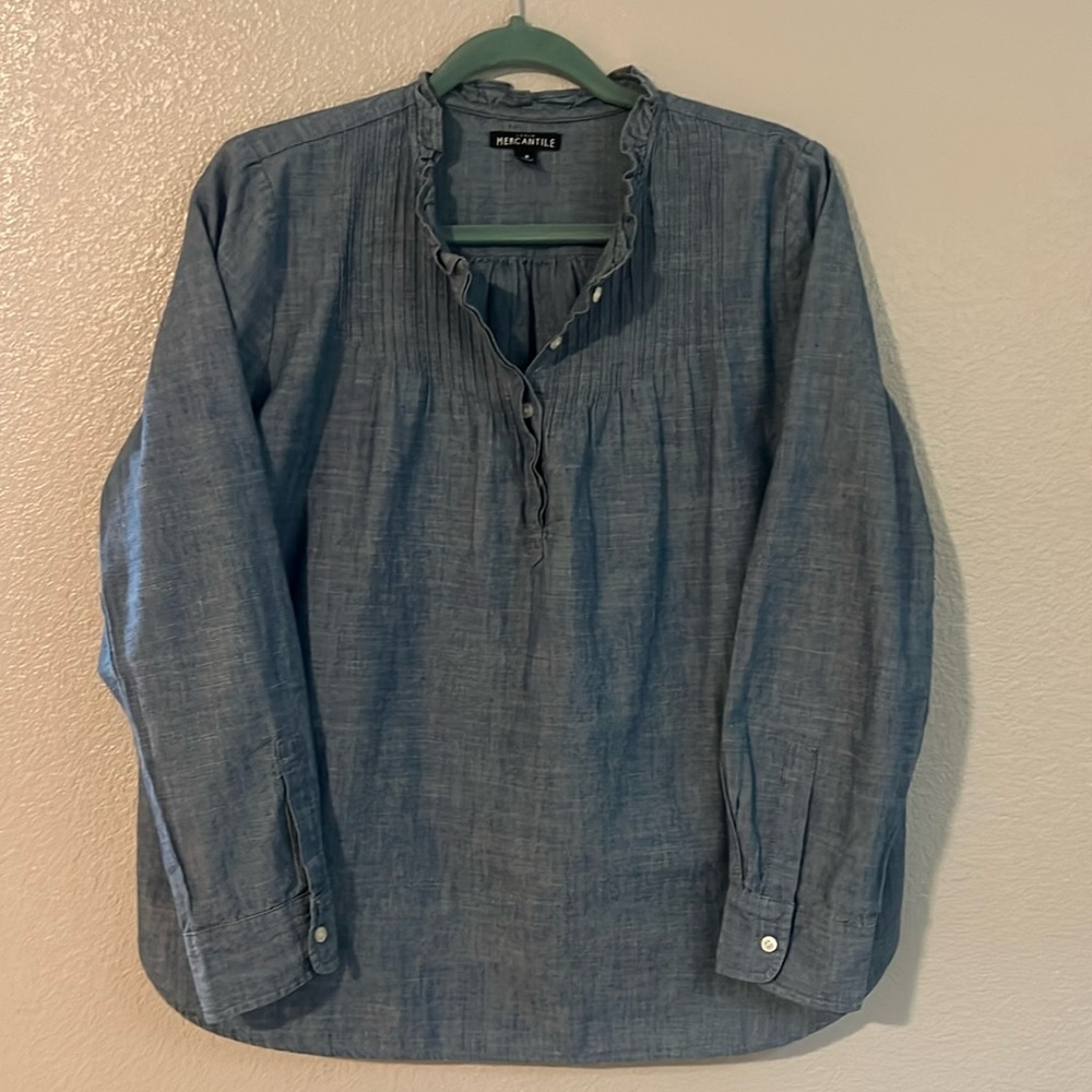 J. Crew Mercantile Denim Popover Medium